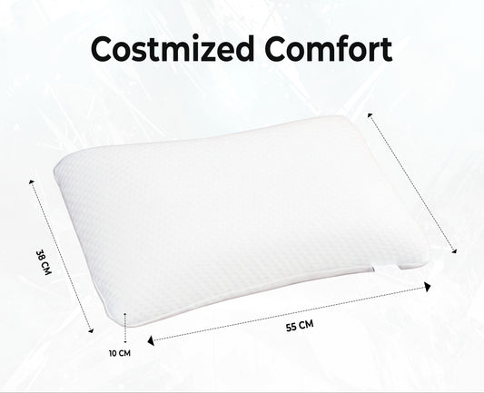 Dual-Sided Curved Memory Foam Support Pillow - white (22×15×4 Inches)