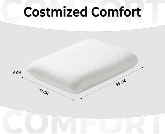 Queen Size Memory Foam Sleeping Pillow – White (20x12x3.5 Inches)