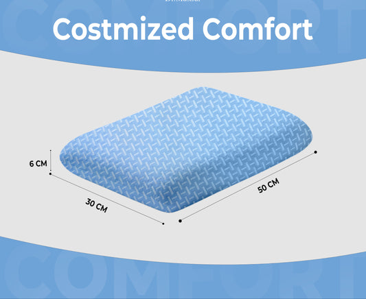 Queen Size Memory Foam Sleeping Pillow – Sky (20x12x3.5 Inches)