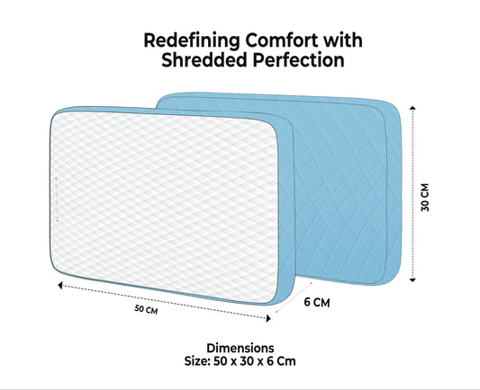 Queen Size Memory Foam Neck Support Pillow – Sky Blue (20x12x3.5 Inches)