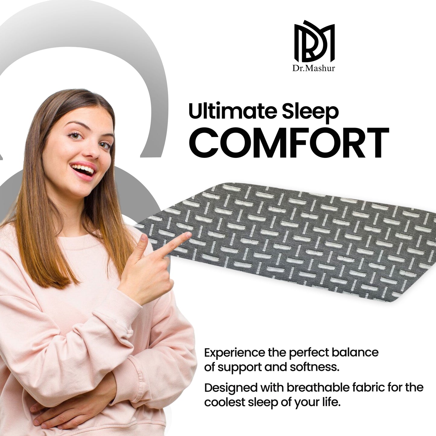 SlimAlign King Size Ultra-Slim Comfort Support Pillow – Black
