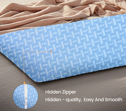 SlimAlign King Size Ultra-Slim Comfort Support Pillow – Sky Blue (24x16x2 Inches)