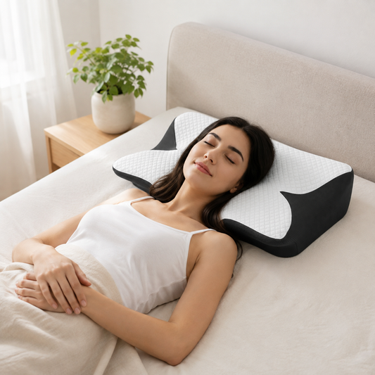 Ergonomic Cervical Memory Foam Pillow for Neck Pain Relief | Orthopedic Contour Sleeping Pillow (25×15×6 Inches)