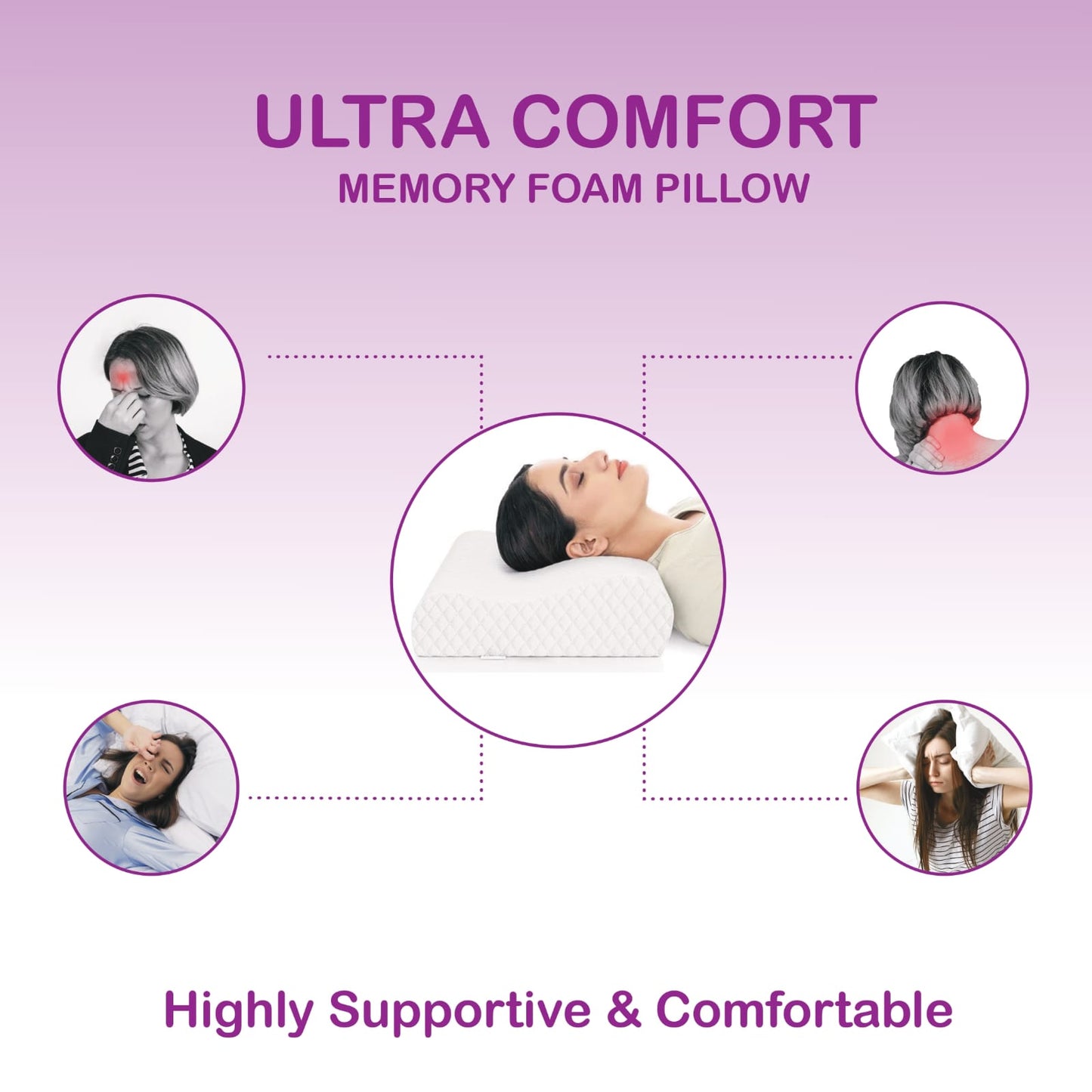 Ultra-Comfort Contour Memory Foam Cervical Pillow for Adult Neck Support