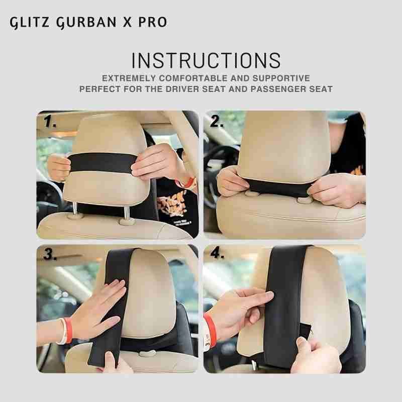 Pro Car Headrest Cushion for Neck & Back Support (10x12x5 Inches)