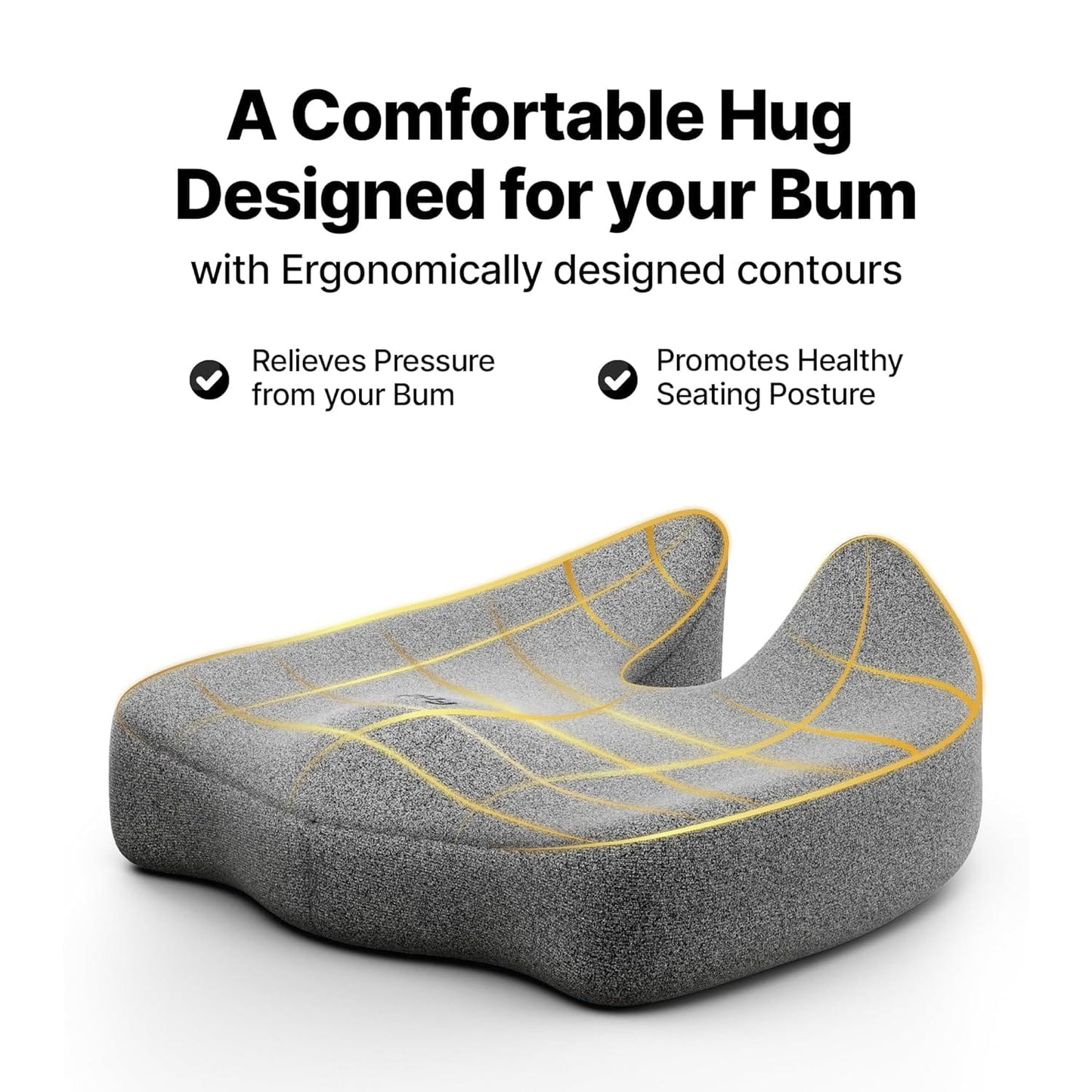 Pro Coccyx Memory Foam Ergonomic Seat Cushion