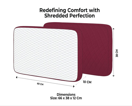 Queen Size Memory Foam Neck Support Pillow – Wine (20x12x3.5 Inches)