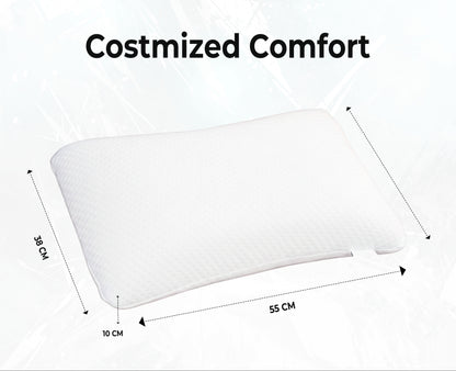 Dual-Sided Curved Memory Foam Support Pillow - white (22×15×4 Inches)