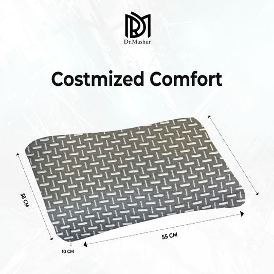 Dual-Sided Curved Memory Foam Support Pillow - Black
