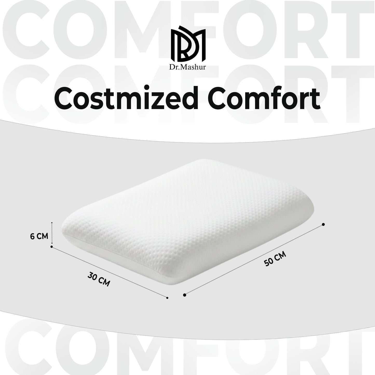 Queen Size Memory Foam Sleeping Pillow – White