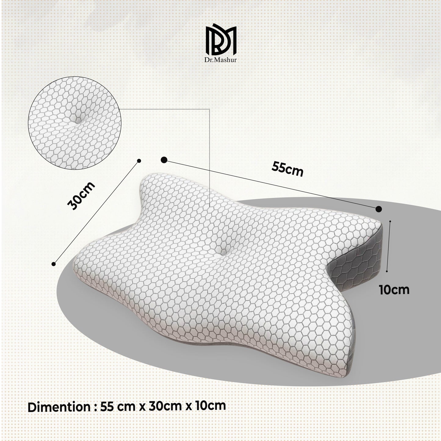 Dual-Sided Butterfly Contour Memory Foam Neck Support Pillow