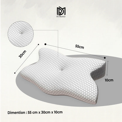 Dual-Sided Butterfly Contour Memory Foam Neck Support Pillow