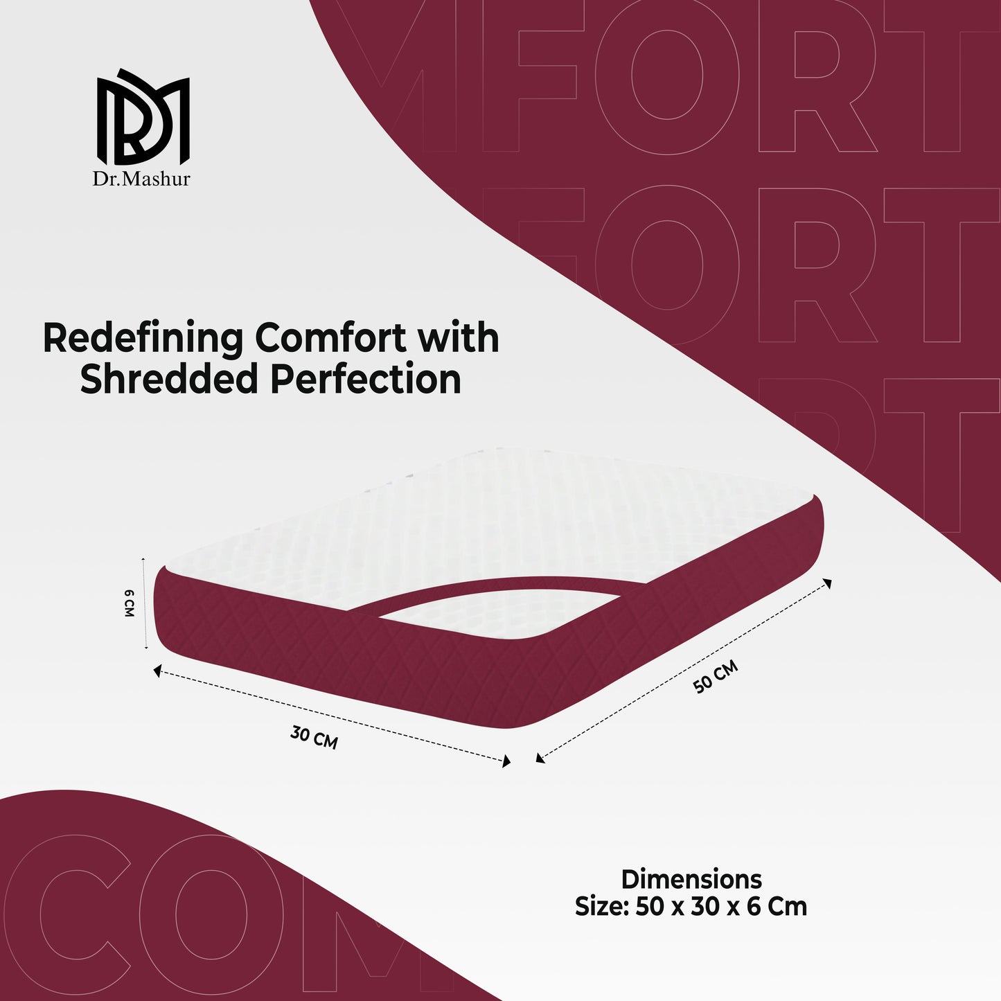 Queen Size Memory Foam Cervical Pillow with Belt – Wine