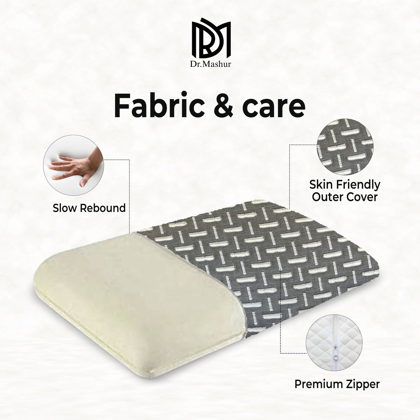 Dual-Sided Curved Memory Foam Support Pillow - Black