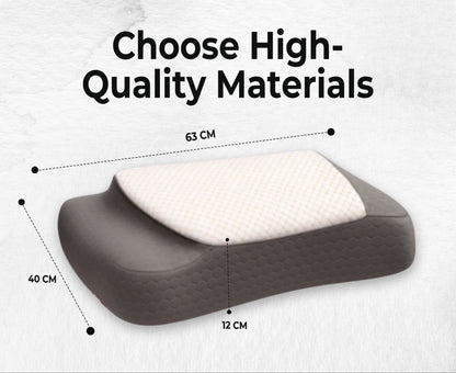 Two-Step Contour Memory Foam Neck Support Pillow (25×16×5 Inches)