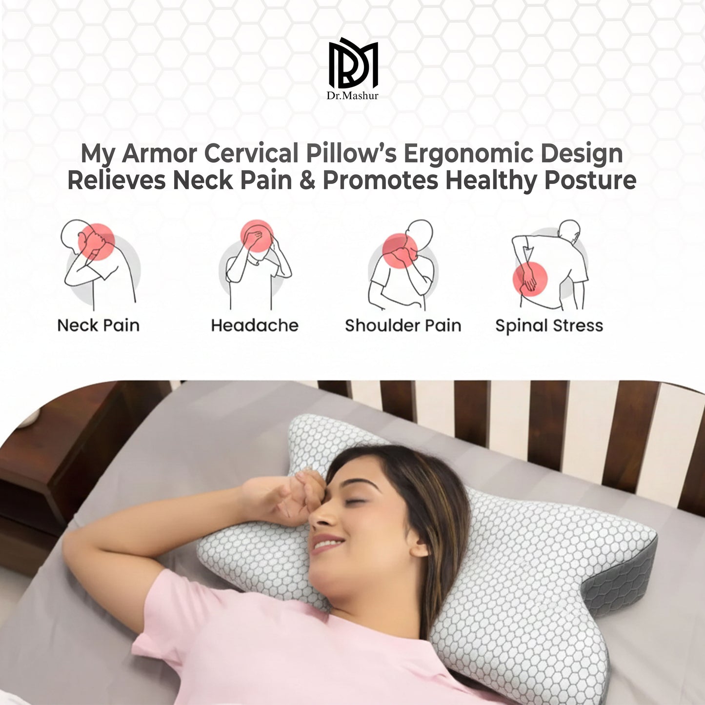 Dual-Sided Butterfly Contour Memory Foam Neck Support Pillow