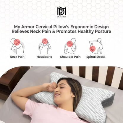 Dual-Sided Butterfly Contour Memory Foam Neck Support Pillow