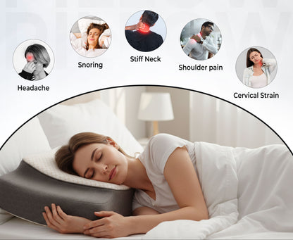 Two-Step Contour Memory Foam Neck Support Pillow (25×16×5 Inches)