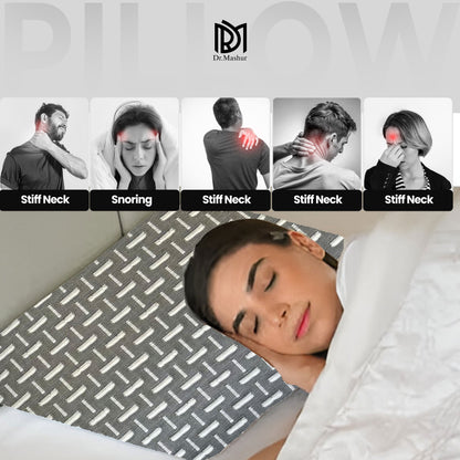 Dual-Sided Curved Memory Foam Support Pillow - Black