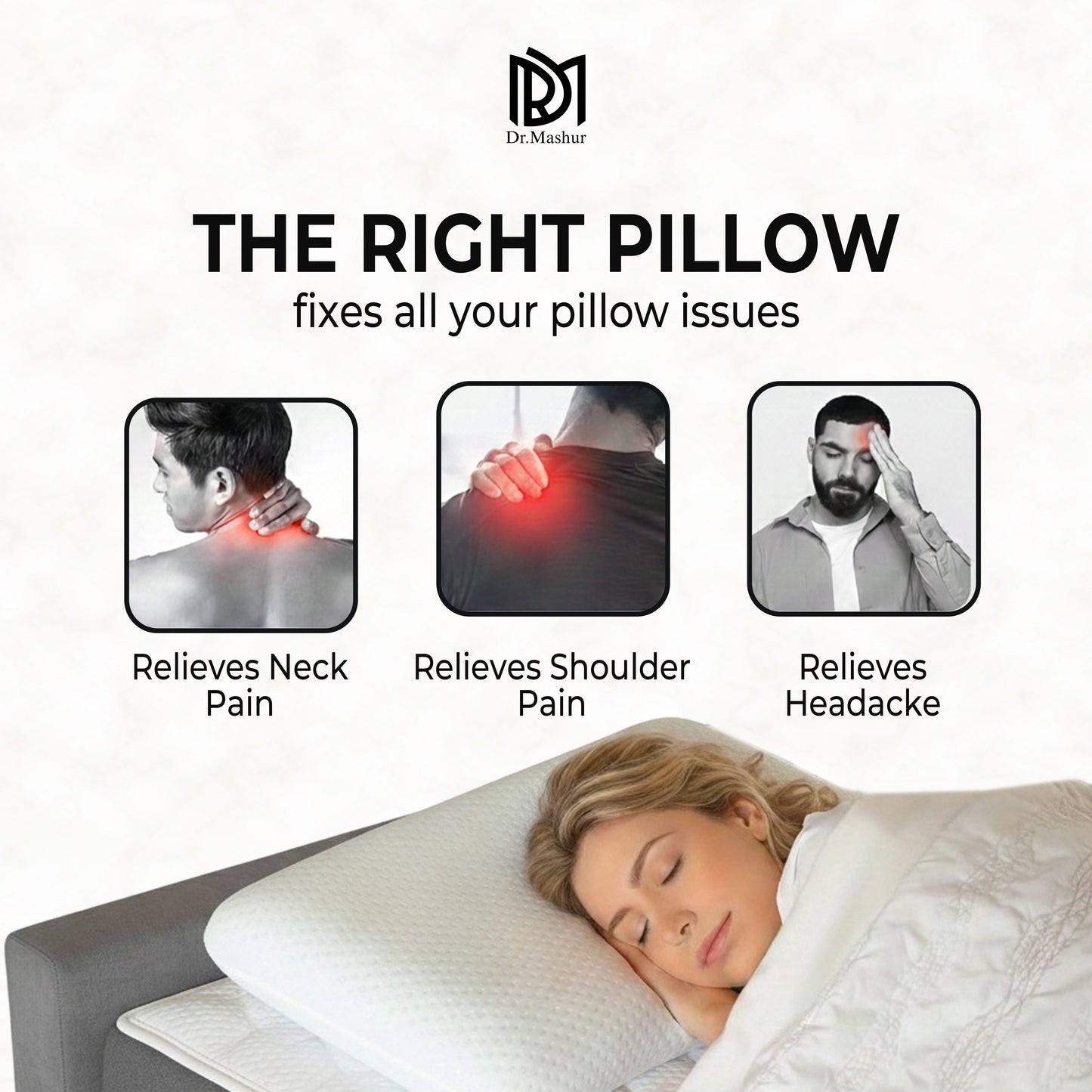 Queen Size Memory Foam Sleeping Pillow – White