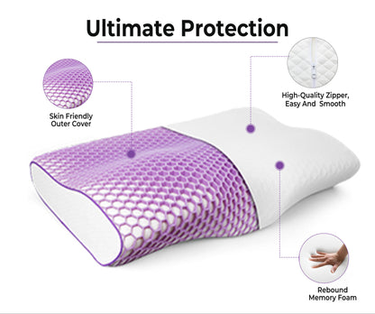 Cooling Gel Contour Memory Foam Neck Pillow (19.5x12.5x5 Inches)