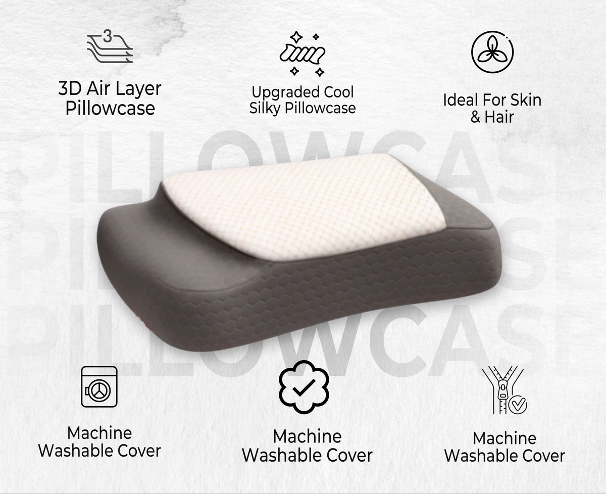 Two-Step Contour Memory Foam Neck Support Pillow (25×16×5 Inches)