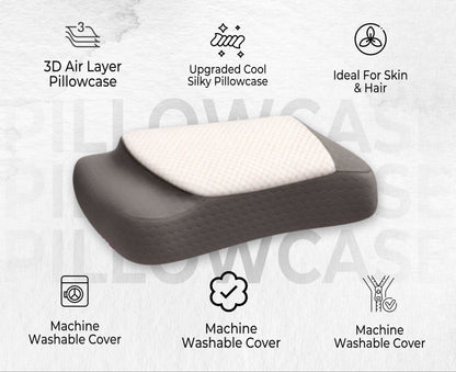 Two-Step Contour Memory Foam Neck Support Pillow (25×16×5 Inches)