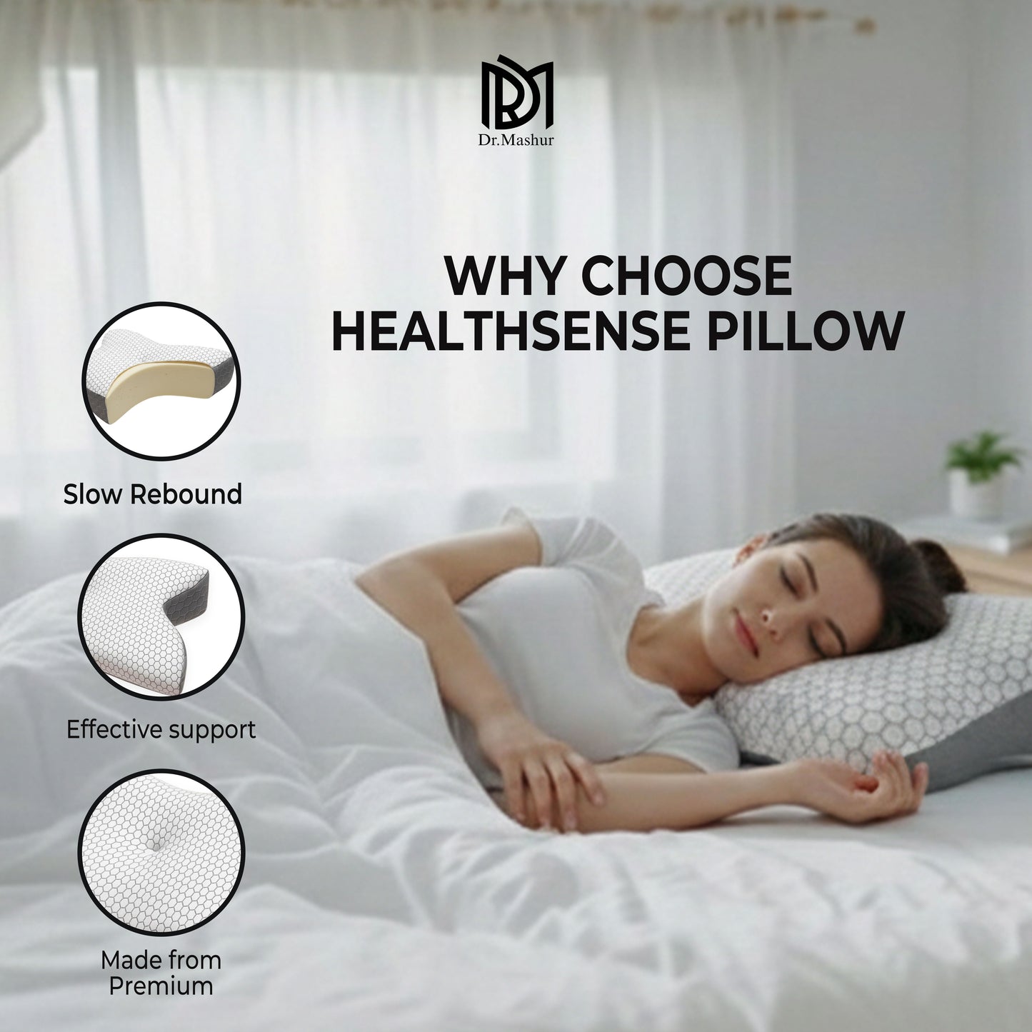 Dual-Sided Butterfly Contour Memory Foam Neck Support Pillow