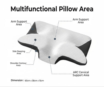 Ergonomic Cervical Memory Foam Pillow for Neck Pain Relief | Orthopedic Contour Sleeping Pillow (25×15×6 Inches)