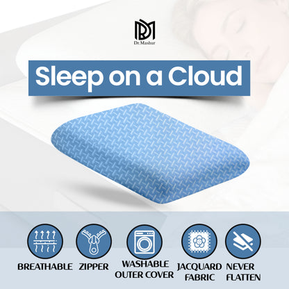Queen Size Memory Foam Sleeping Pillow –  Sky