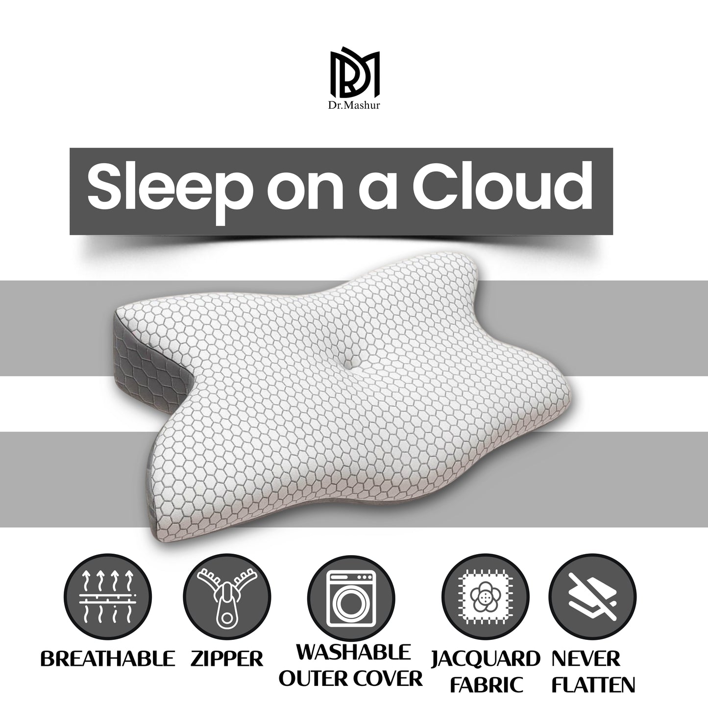 Dual-Sided Butterfly Contour Memory Foam Neck Support Pillow