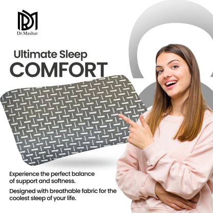 Dual-Sided Curved Memory Foam Support Pillow - Black
