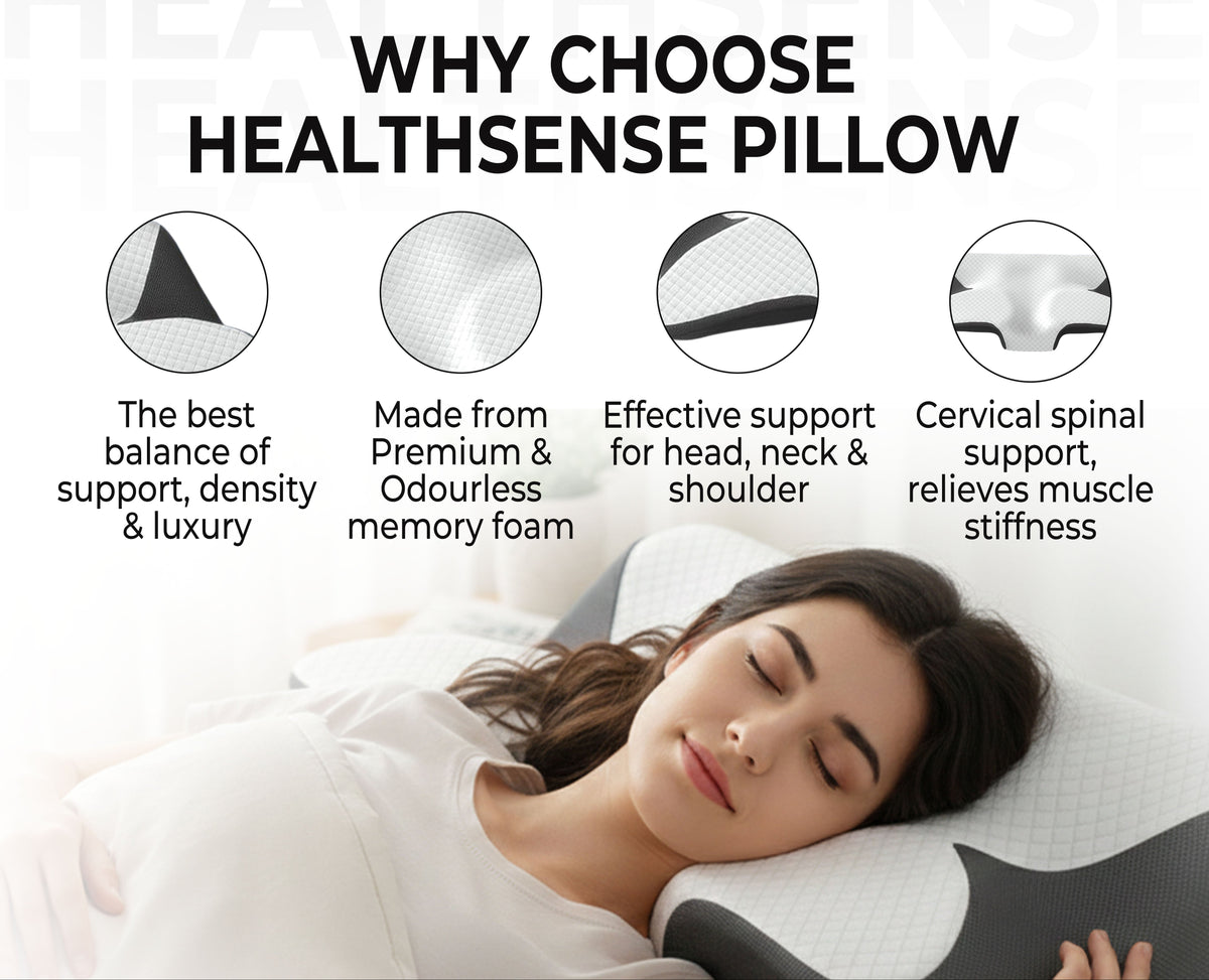 Ergonomic Cervical Memory Foam Pillow for Neck Pain Relief | Orthopedic Contour Sleeping Pillow (25×15×6 Inches)