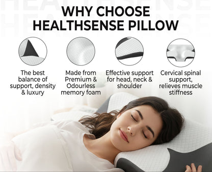 Ergonomic Cervical Memory Foam Pillow for Neck Pain Relief | Orthopedic Contour Sleeping Pillow (25×15×6 Inches)