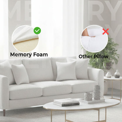 Square Memory Foam Decorative Sofa Cushion (14×14×6 Inches)