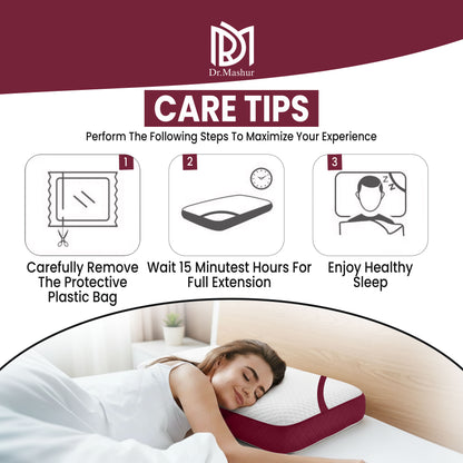 Queen Size Memory Foam Cervical Pillow with Belt – Wine