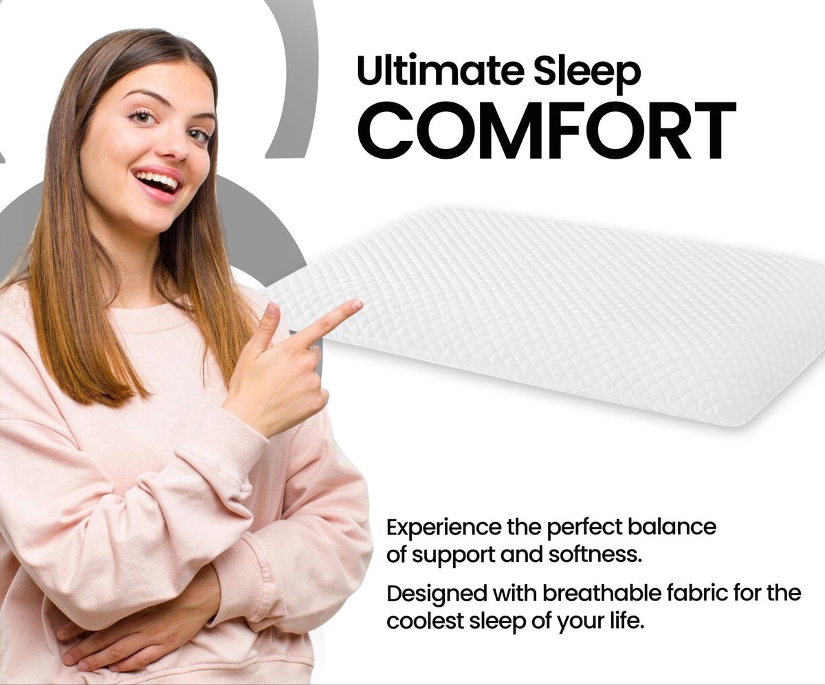 SlimAlign King Size Ultra-Slim Comfort Support Pillow – White (24×16×2 Inches)
