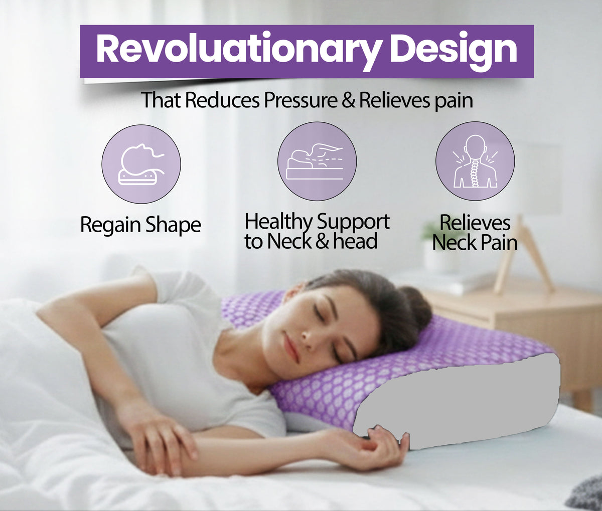Cooling Gel Contour Memory Foam Neck Pillow (19.5x12.5x5 Inches)