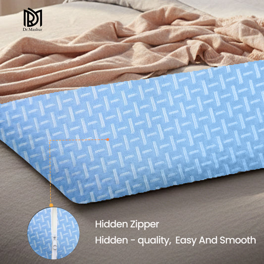 SlimAlign King Size Ultra-Slim Comfort Support Pillow – Sky Blue
