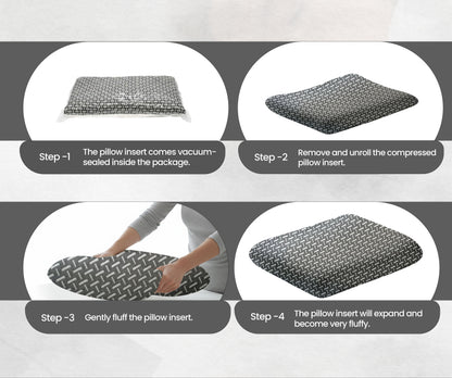 Queen Size Memory Foam Sleeping Pillow – Grey (20x12x3.5 Inches)