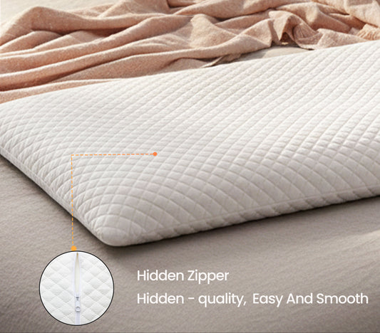 SlimAlign King Size Ultra-Slim Comfort Support Pillow – White (24×16×2 Inches)