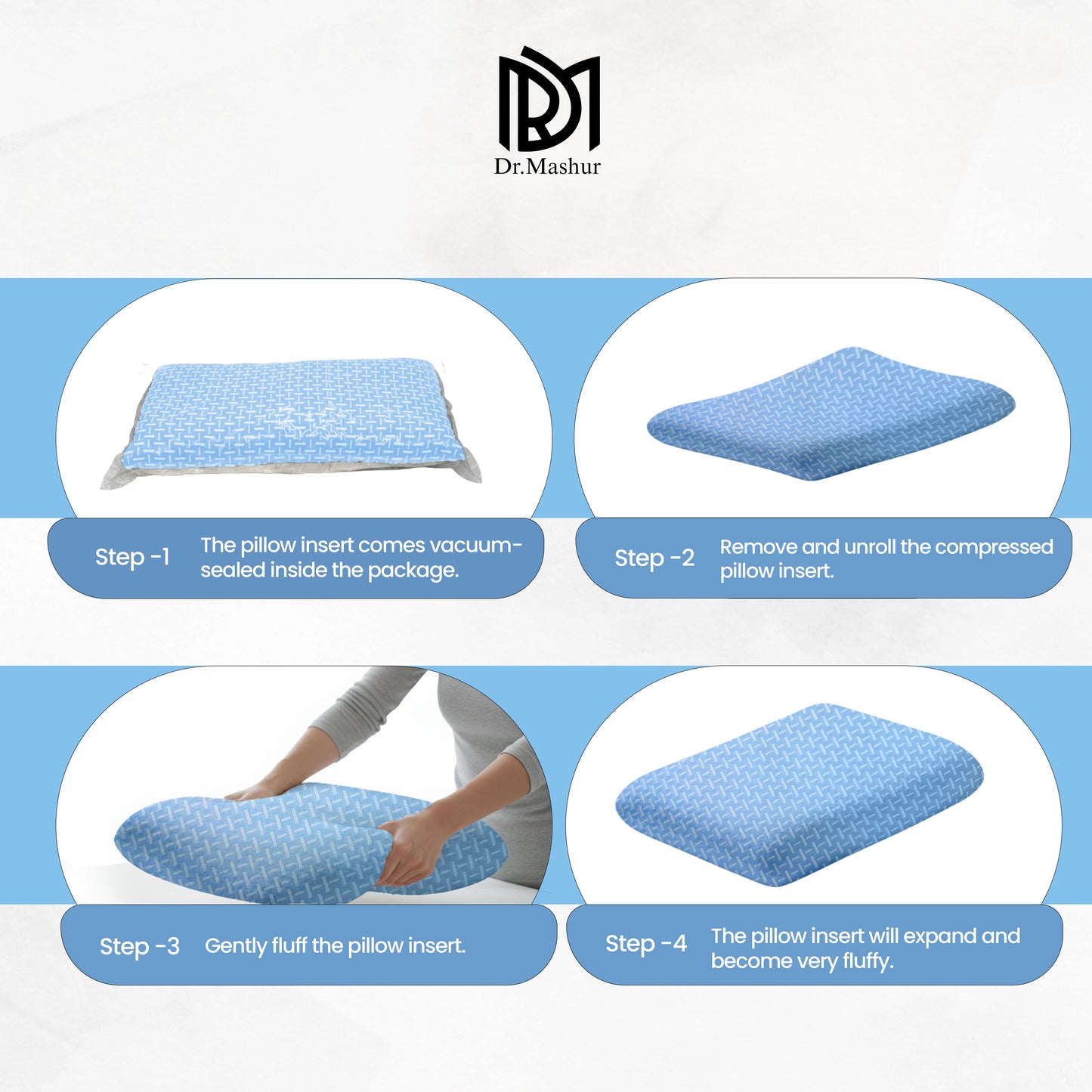 Queen Size Memory Foam Sleeping Pillow –  Sky