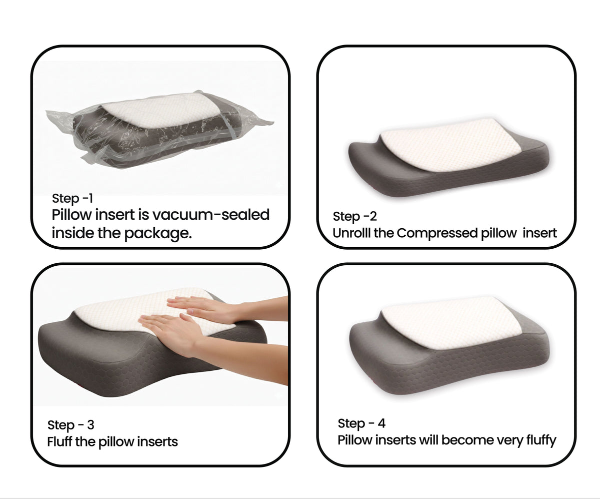 Two-Step Contour Memory Foam Neck Support Pillow (25×16×5 Inches)