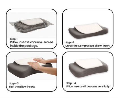 Two-Step Contour Memory Foam Neck Support Pillow (25×16×5 Inches)
