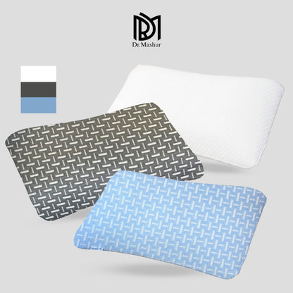 Dual-Sided Curved Memory Foam Support Pillow - Black