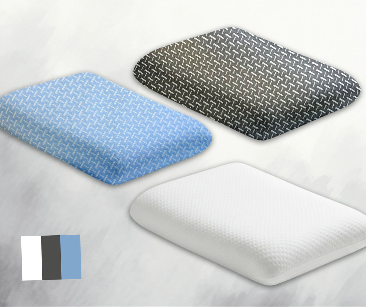Queen Size Memory Foam Sleeping Pillow – Grey (20x12x3.5 Inches)