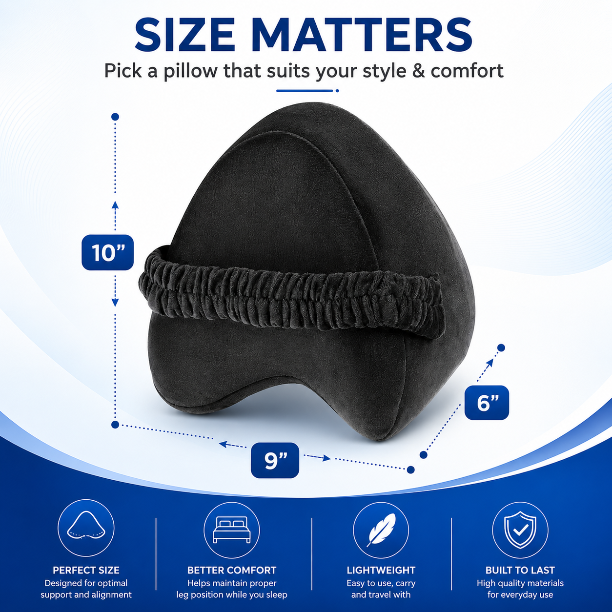 Heart-Shaped Memory Foam Knee Support Pillow  Description