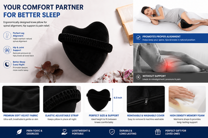 Heart-Shaped Memory Foam Knee Support Pillow  Description