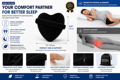 Heart-Shaped Memory Foam Knee Support Pillow  Description