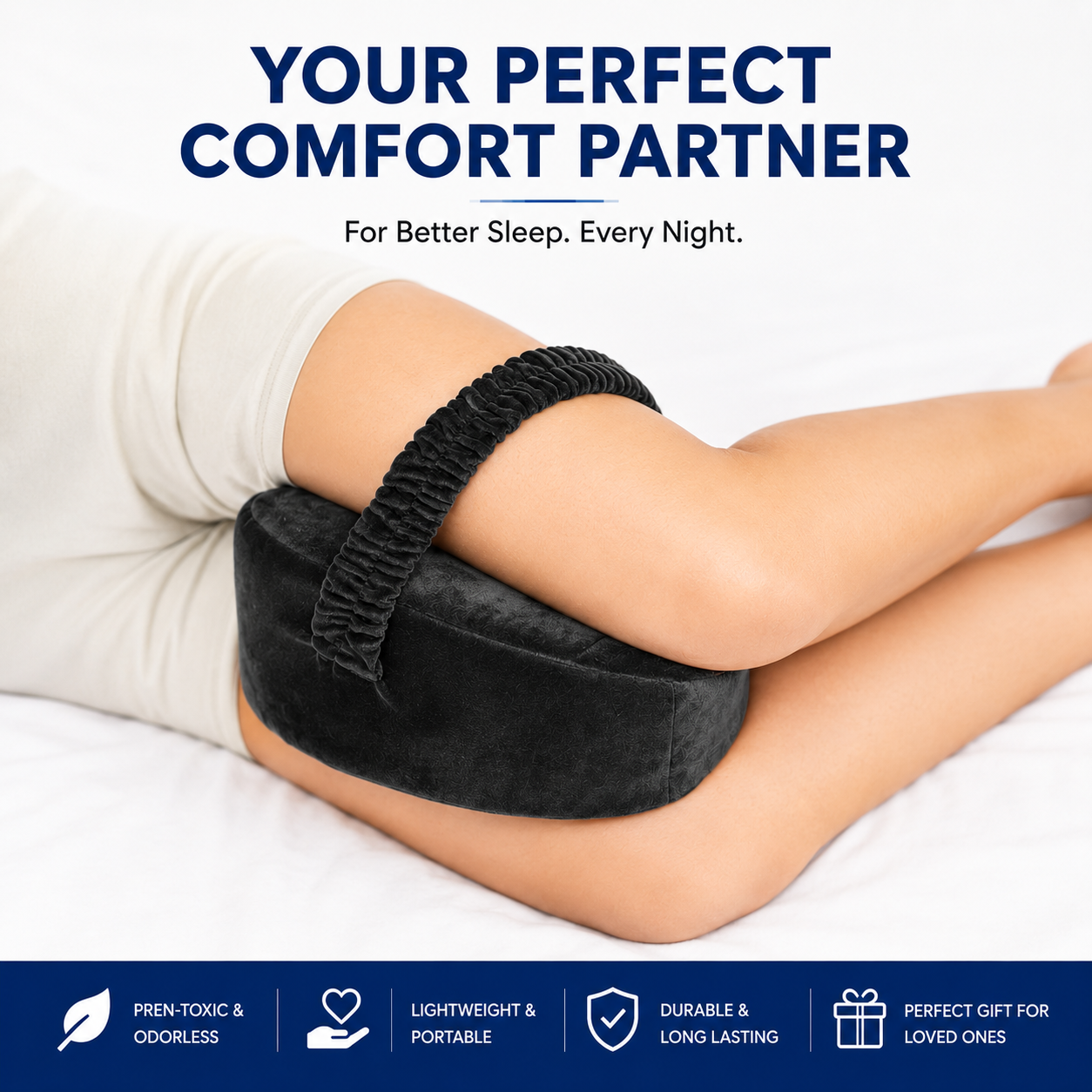 Heart-Shaped Memory Foam Knee Support Pillow  Description
